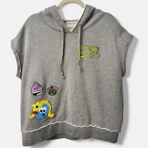 Mira Mikati Never Grow Up Sleeveless Gray  Hoodie Size Small( Euro 36) Charming